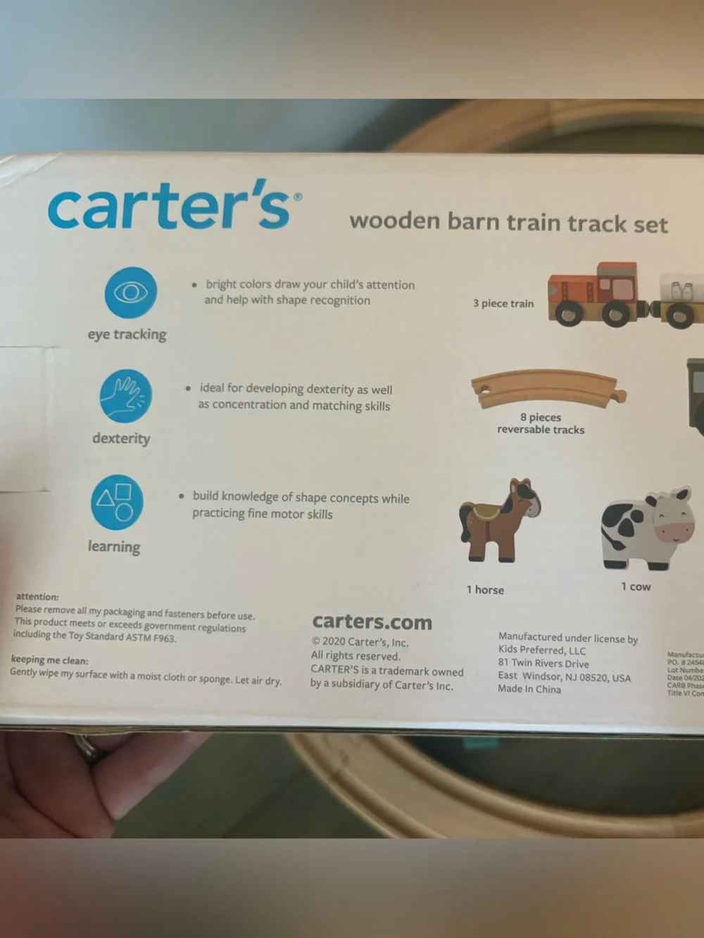 Carter's Wooden Barn Train Track Set